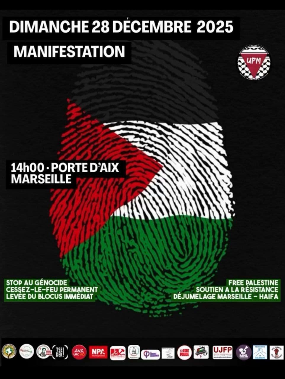 Dernière manifestation de 2025 pour la Palestine