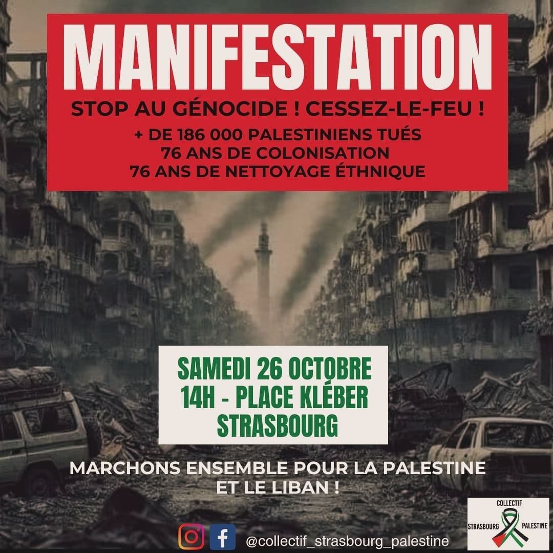 MANIFESTATION STOP AU GÉNOCIDE ! CESSEZ-LE-FEU !