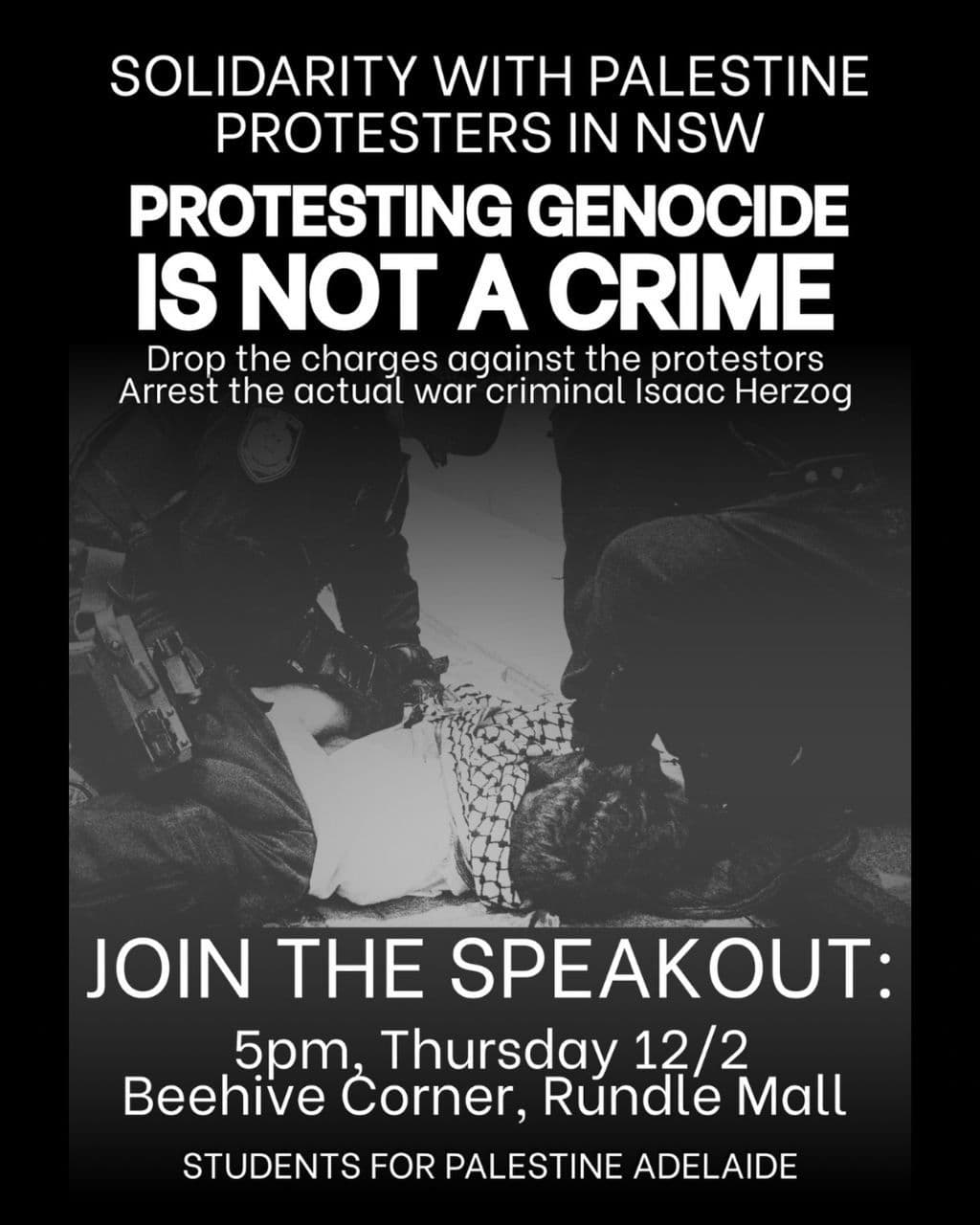 PROTESTING GENOCIDE IS NOT A CRIME