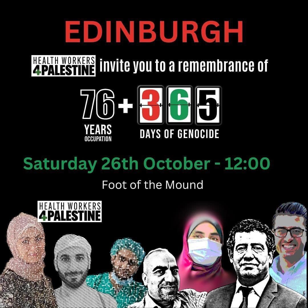 HEALTH WORKERS 4 PALESTINE invite you to a remembrance of 76+365