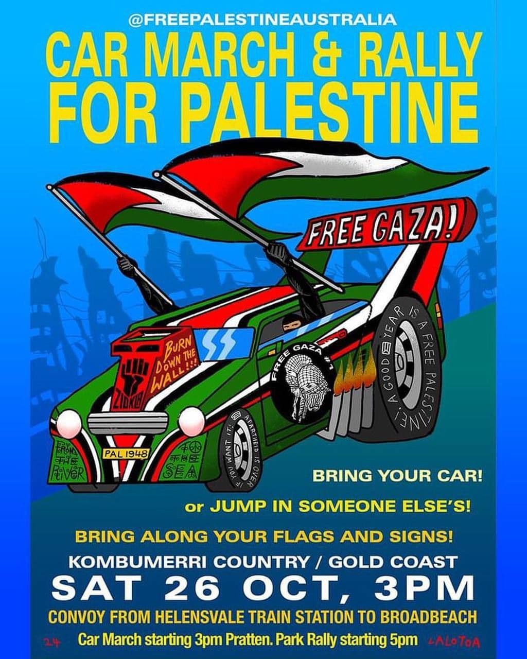 CAR MARCH & RALLY FOR PALESTINE