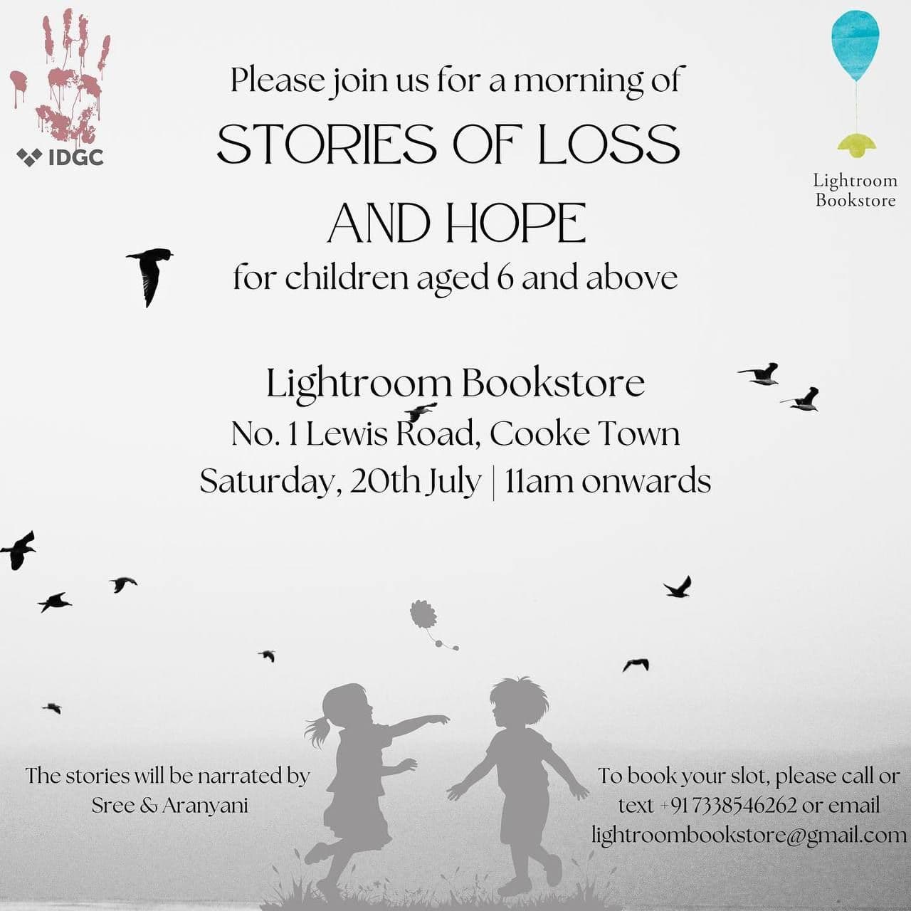 Please join us for a morning of STORIES OF LOSS AND HOPE