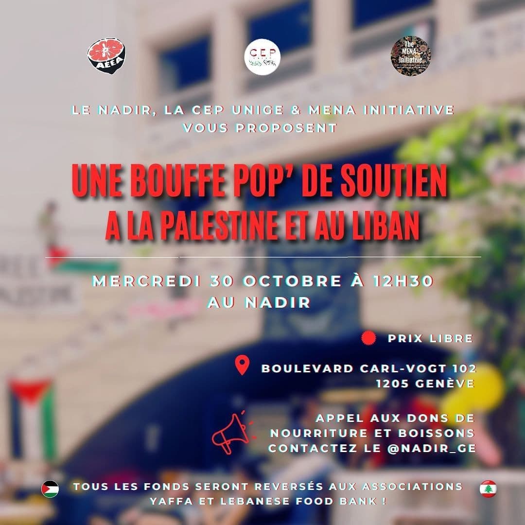 UNE BOUFFE POP" DE SOUTIEN A LA PALESTINE ET AU LIBAN