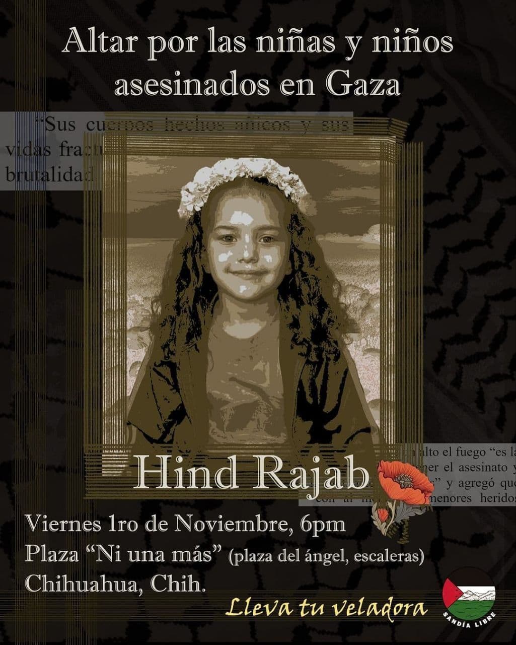 Altar por las niñas y niños asesinados en Gaza