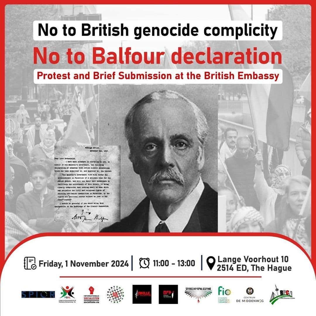 No to British genocide complicity No to Balfour declaration