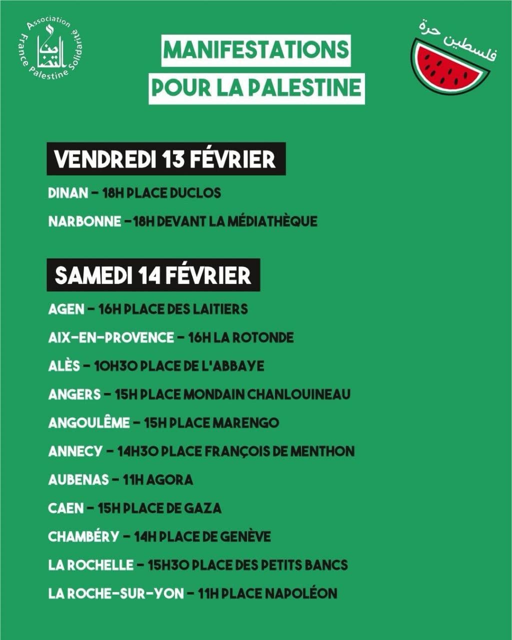 MANIFESTATIONS POUR LA PALESTINE / Angers