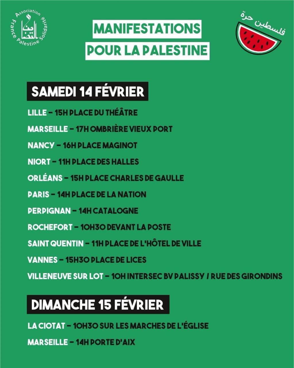 MANIFESTATIONS POUR LA PALESTINE / Saint-Quentin