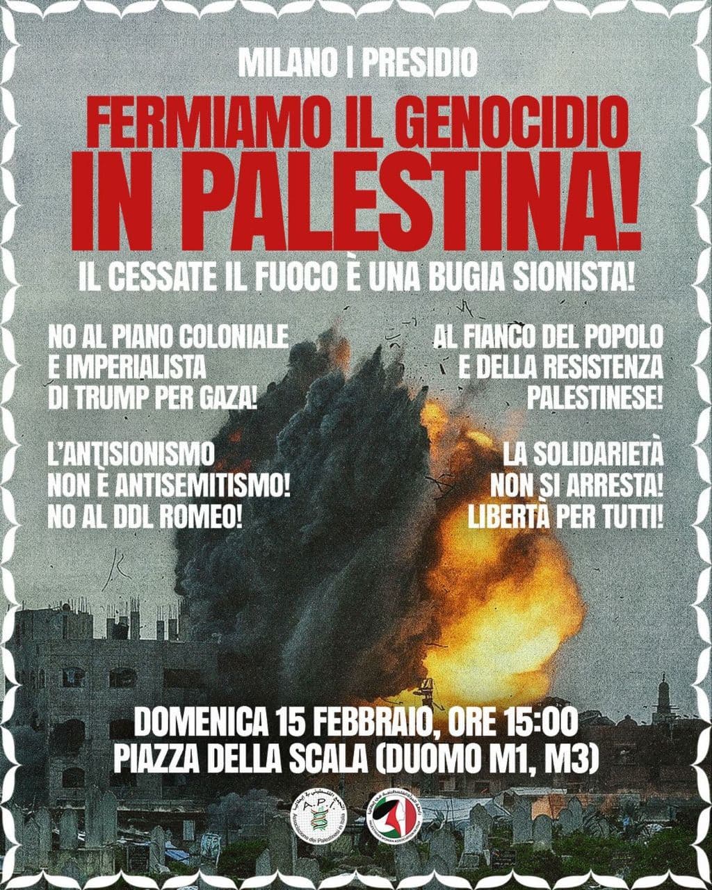 FERMIAMO IL GENOCIDIO IN PALESTINA!