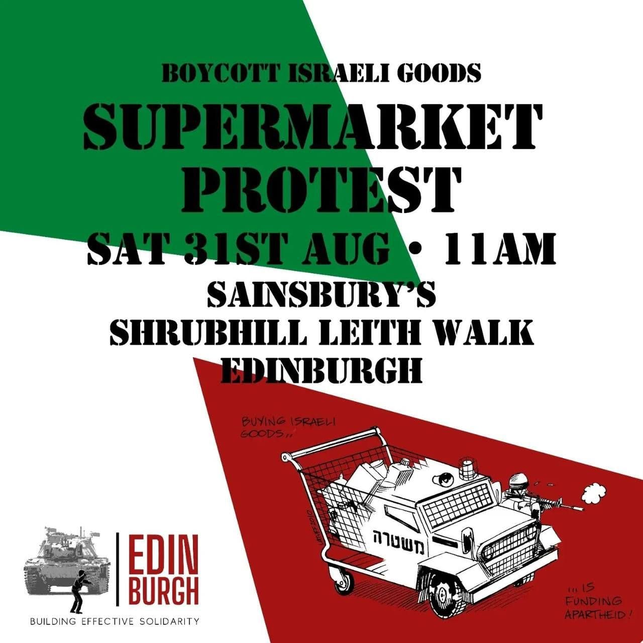 BOYCOTT ISRAELI GOODS SUPERMARKET PROTEST