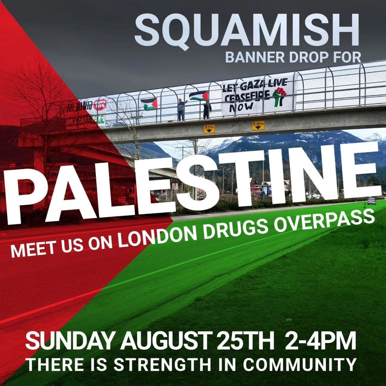 SQUAMISH BANNER DROP FOR PALESTINE