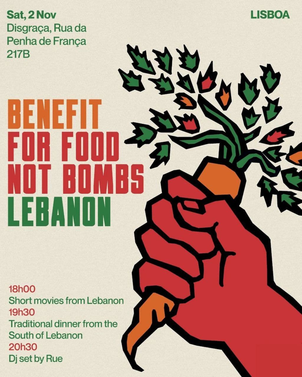 BENEFIT FOR FOOD NOT BOMBS LEBANON