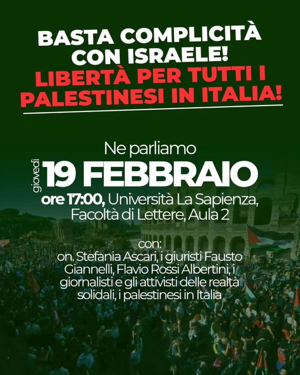 BASTA COMPLICITÀ CON ISRAELE!