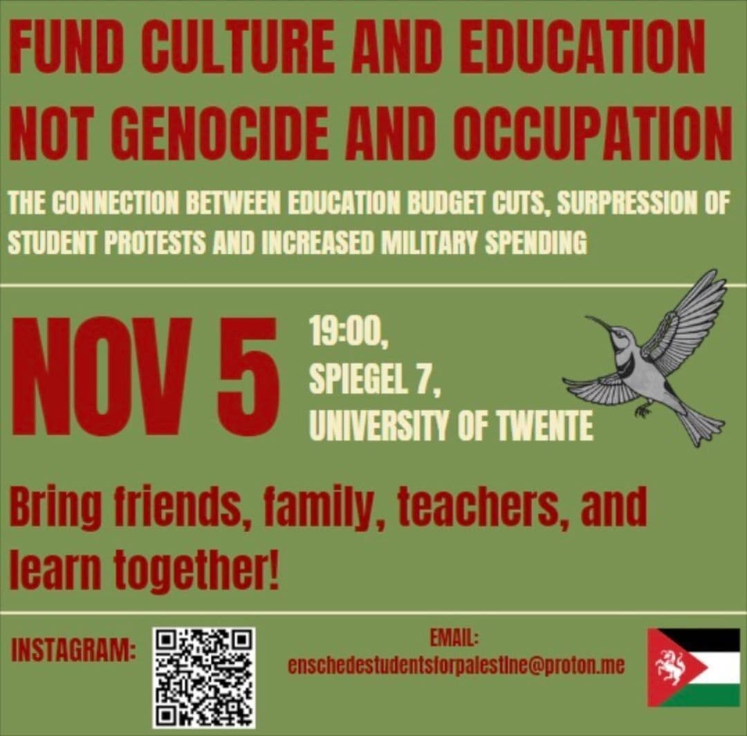 FUND CULTURE AND EDUCATION NOT GENOCIDE AND OCCUPATION