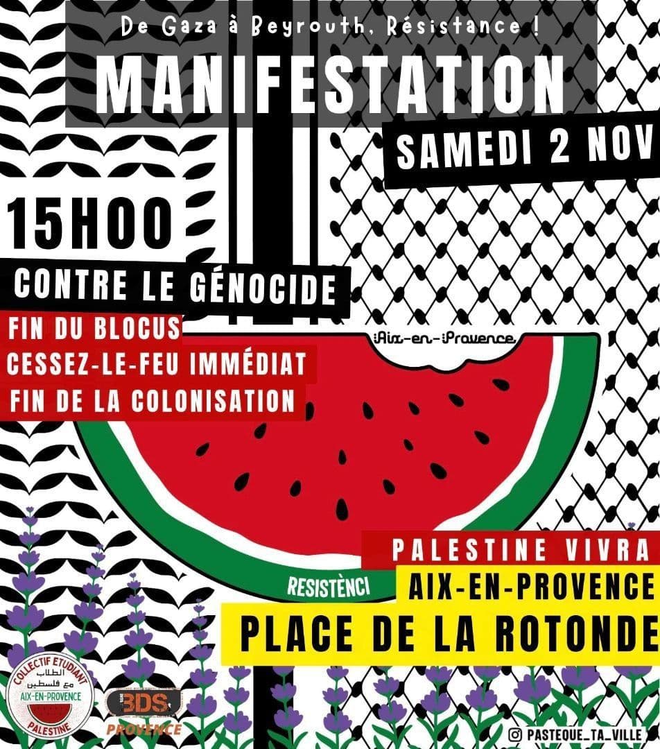 De Gaza à Beyrouth. Résistance! MANIFESTATION