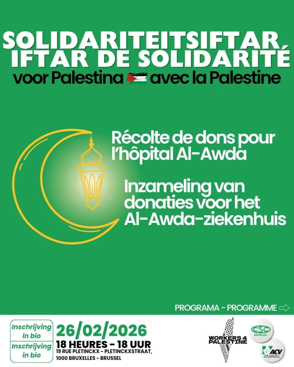 SOLIDARITEITSIFTAR IFTAR DE SOLIDARITÉ