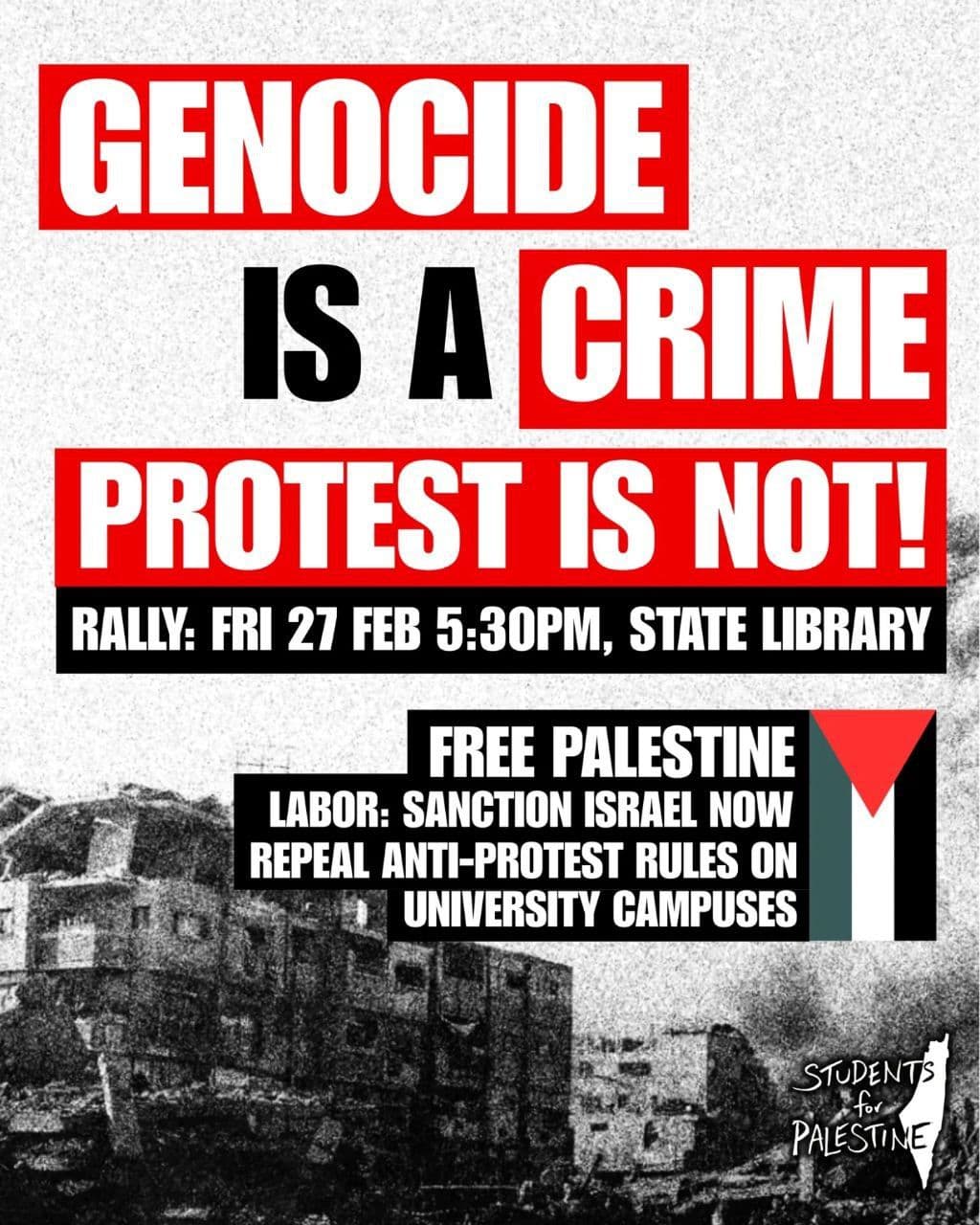 GENOCIDE IS A CRIME PROTEST IS NOT!