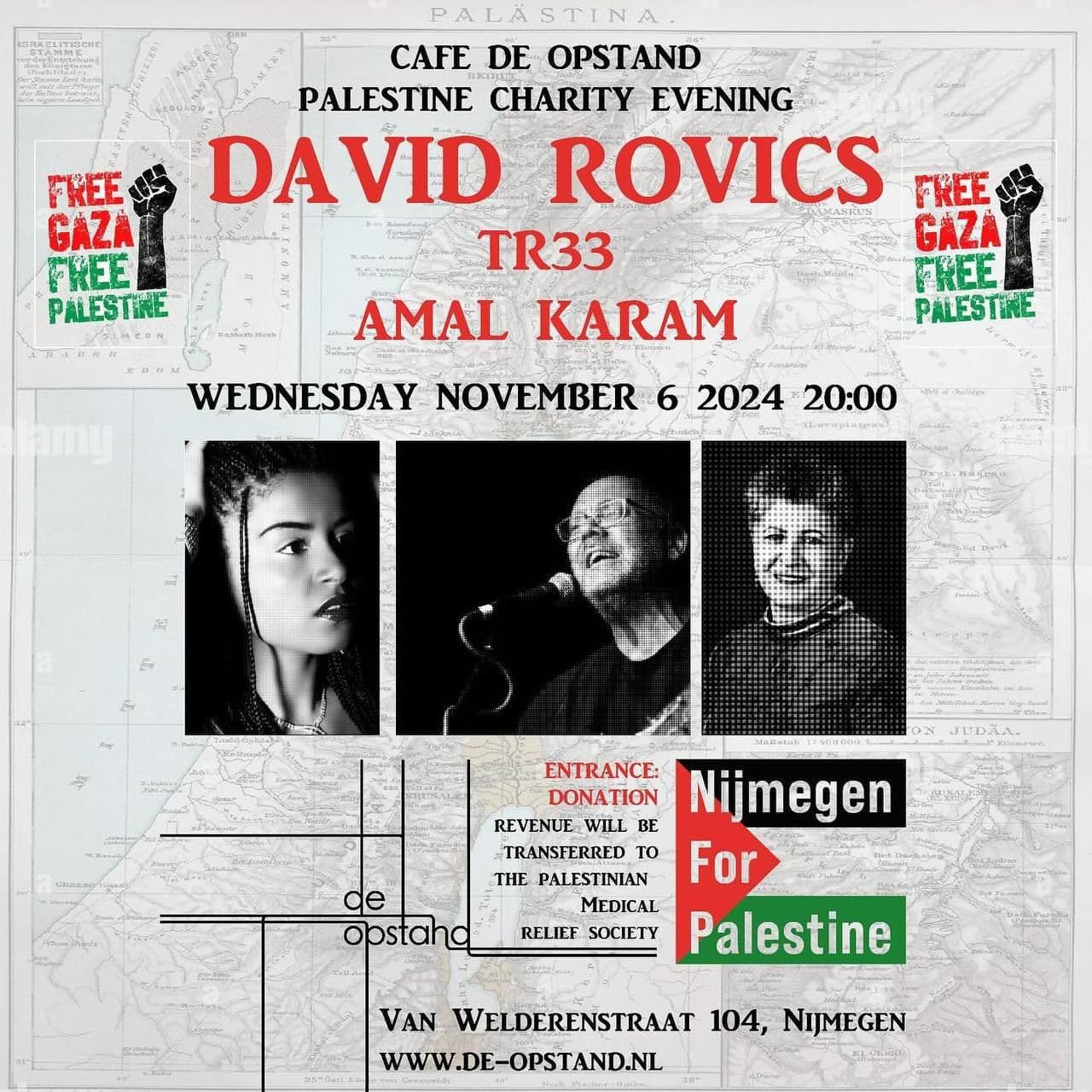 CAFE DE OPSTAND PALESTINE CHARITY EVENING DAVID ROVICS