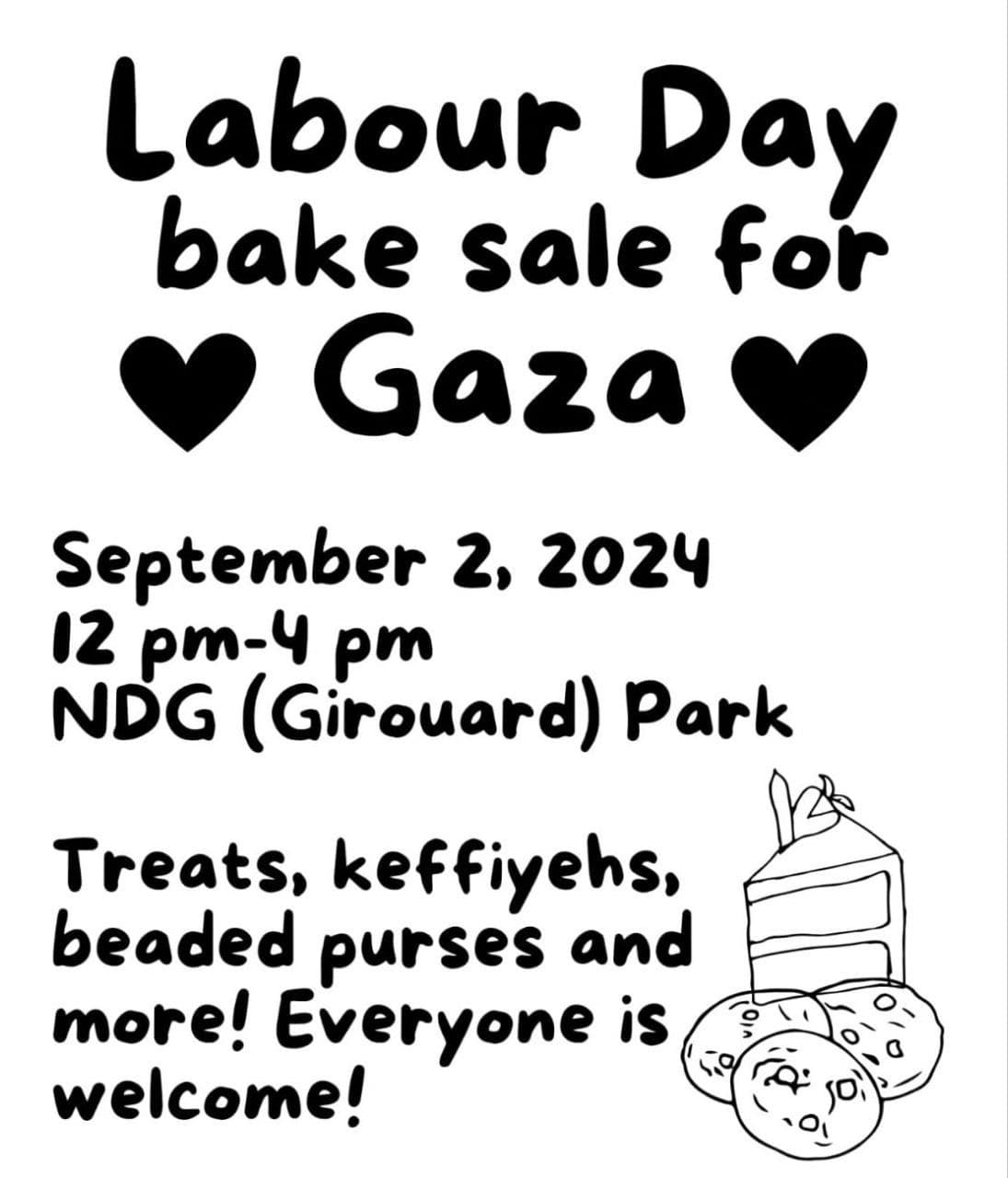 Labour Day bake sale for Gaza