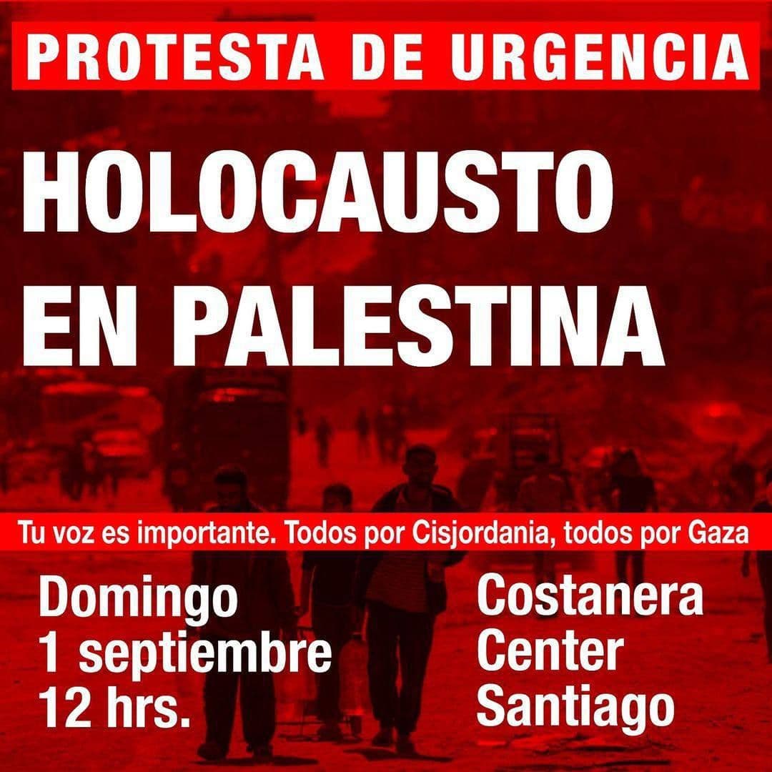 PROTESTA DE URGENCIA HOLOCAUSTO EN PALESTINA