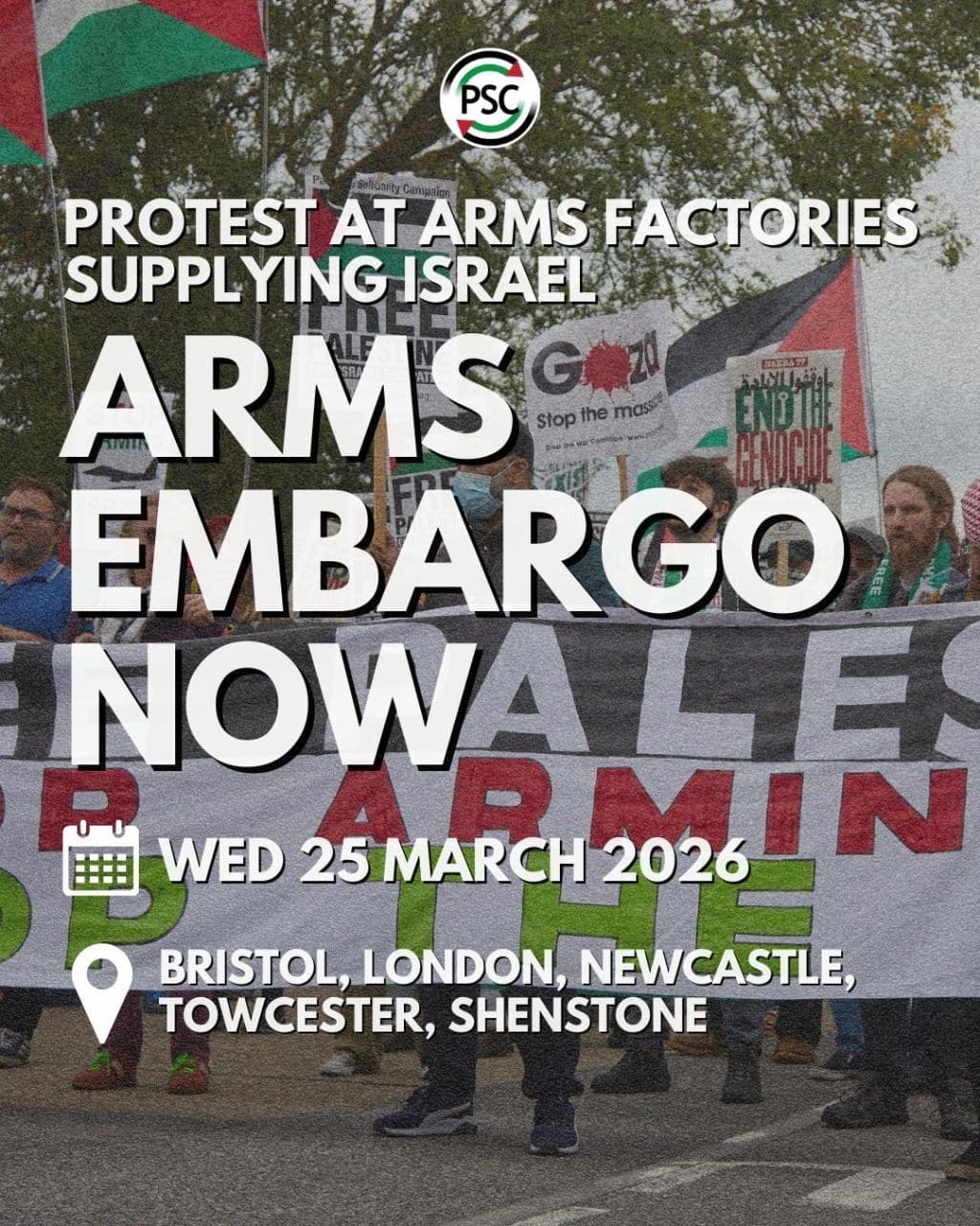 PROTEST AT ARMS FACTORIES SUPPLYING ISRAEL / Towcester