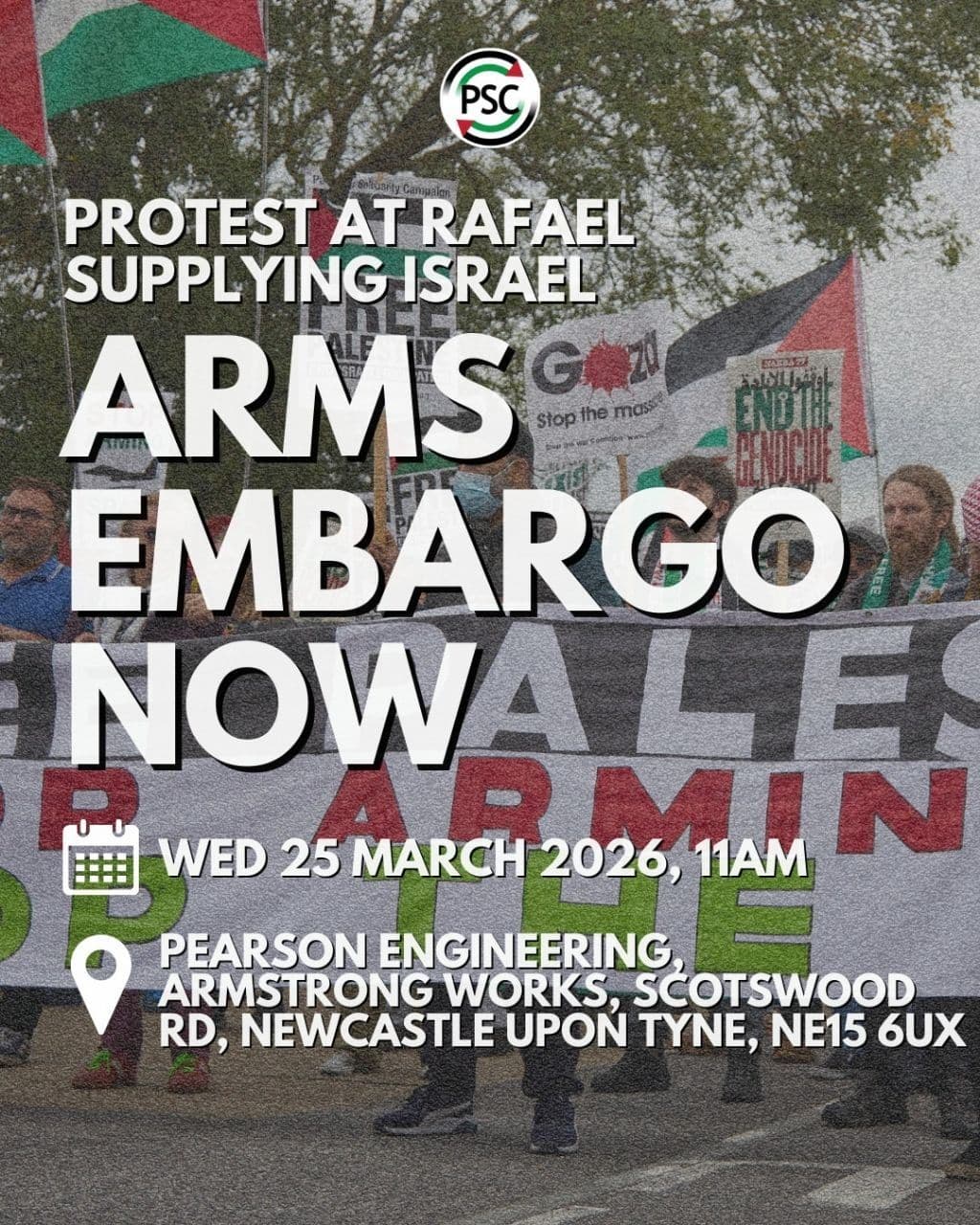 PROTEST AT RAFAEL SUPPLYING ISRAEL / Newcastle upon Tyne