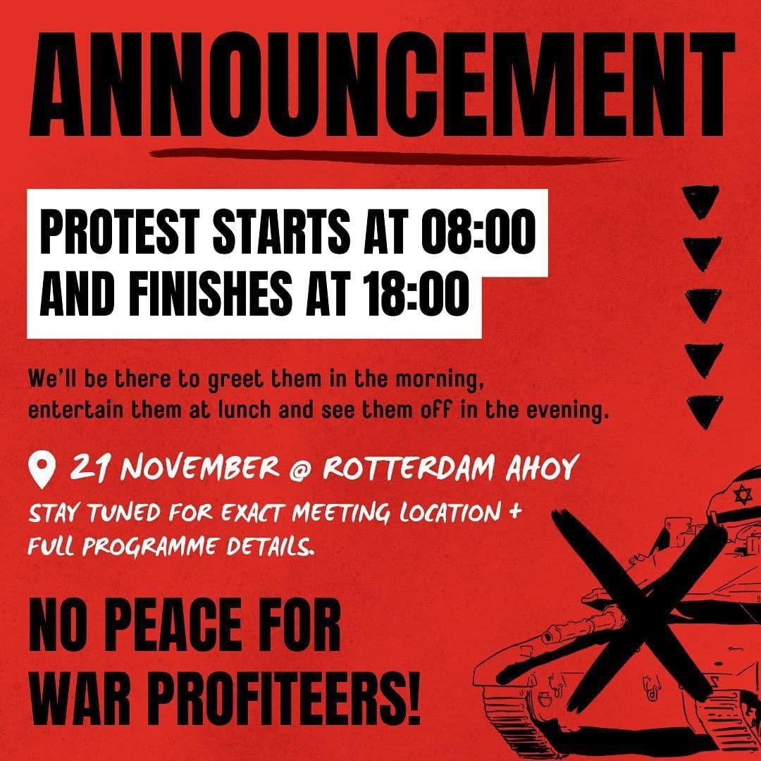 ANNOUNCEMENT NO PEACE FOR WAR PROFITEERS!