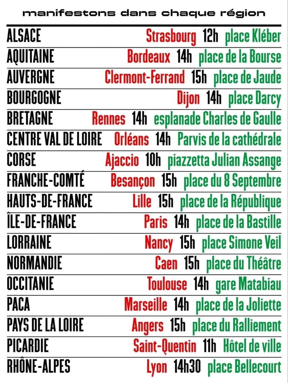 manifestons dans chaque région / Angers