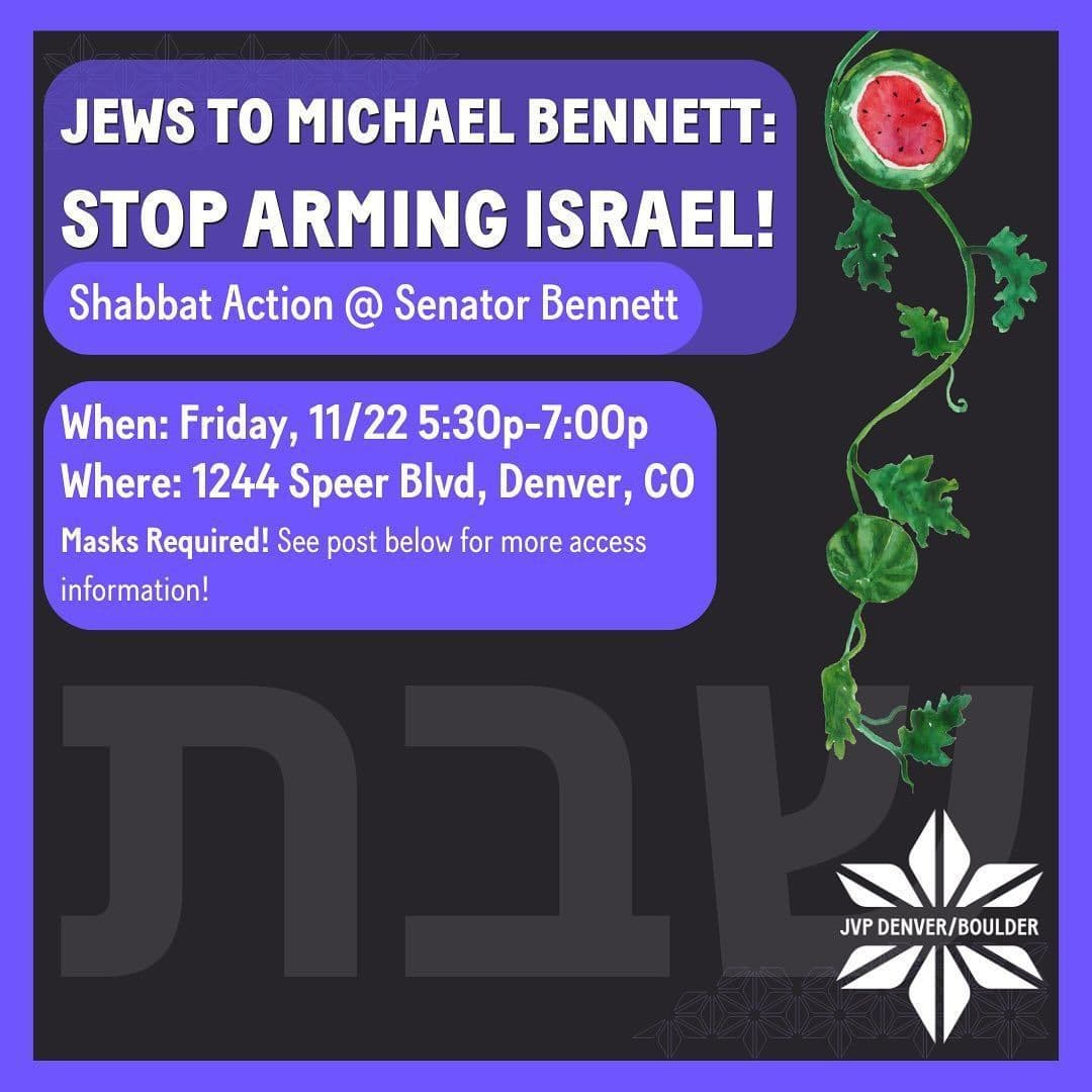 JEWS TO MICHAEL BENNETT: STOP ARMING ISRAEL!