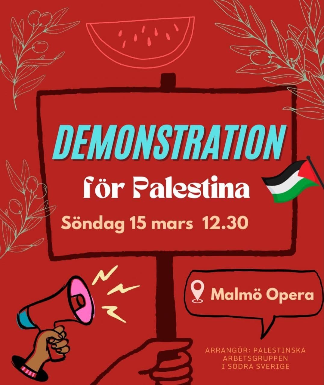 DEMONSTRATION för Palestina
