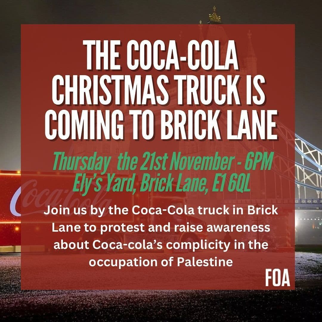 THE COCA-COLA CHRISTMAS TRUCK IS COMING TO BRICK LANE