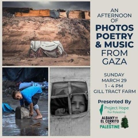 AN AFTERNOON OF PHOTOS POETRY & MUSIC FROM GAZA