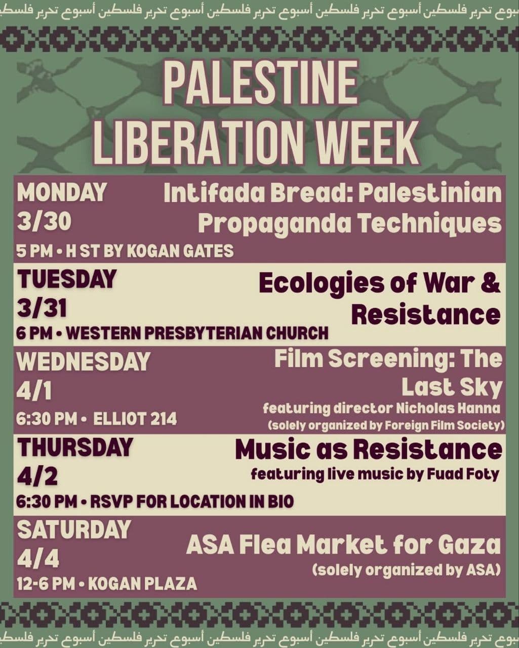 PALESTINE LIBERATION WEEK