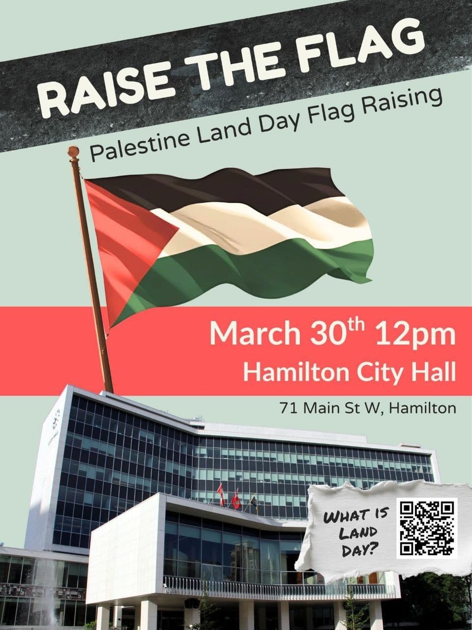 RAISE THE FLAG Palestine Land Day Flag Raising