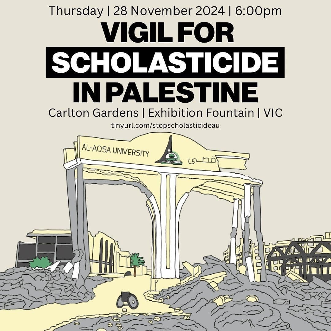 VIGIL FOR SCHOLASTICIDE IN PALESTINE