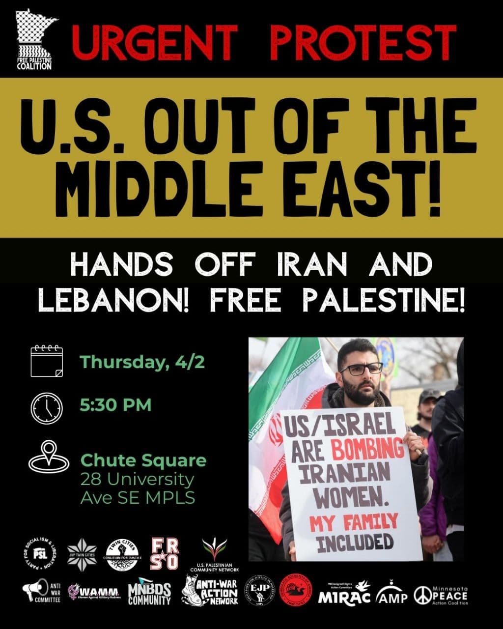U.S. OUT OF THE MIDDLE EAST!