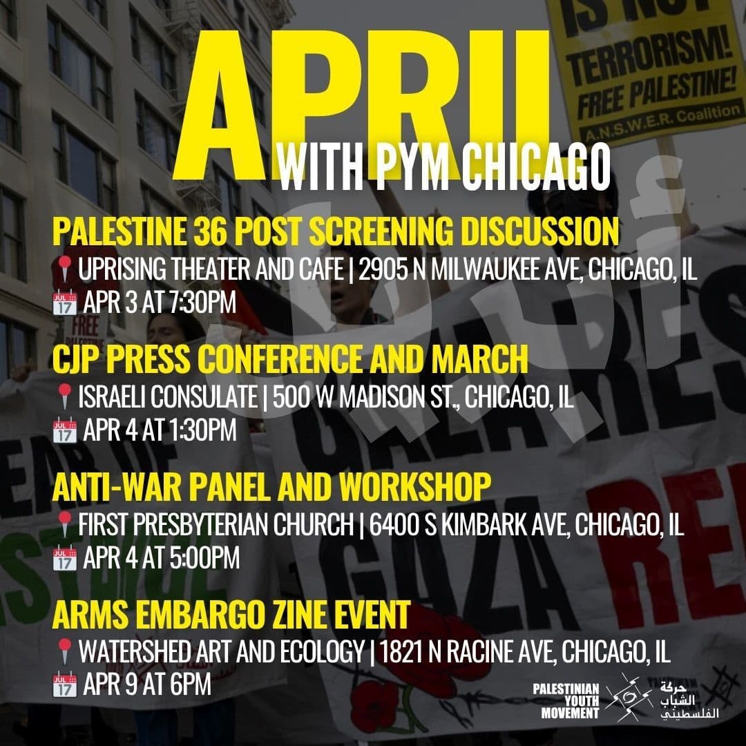 April programming with PYM Chicago / 9 April
