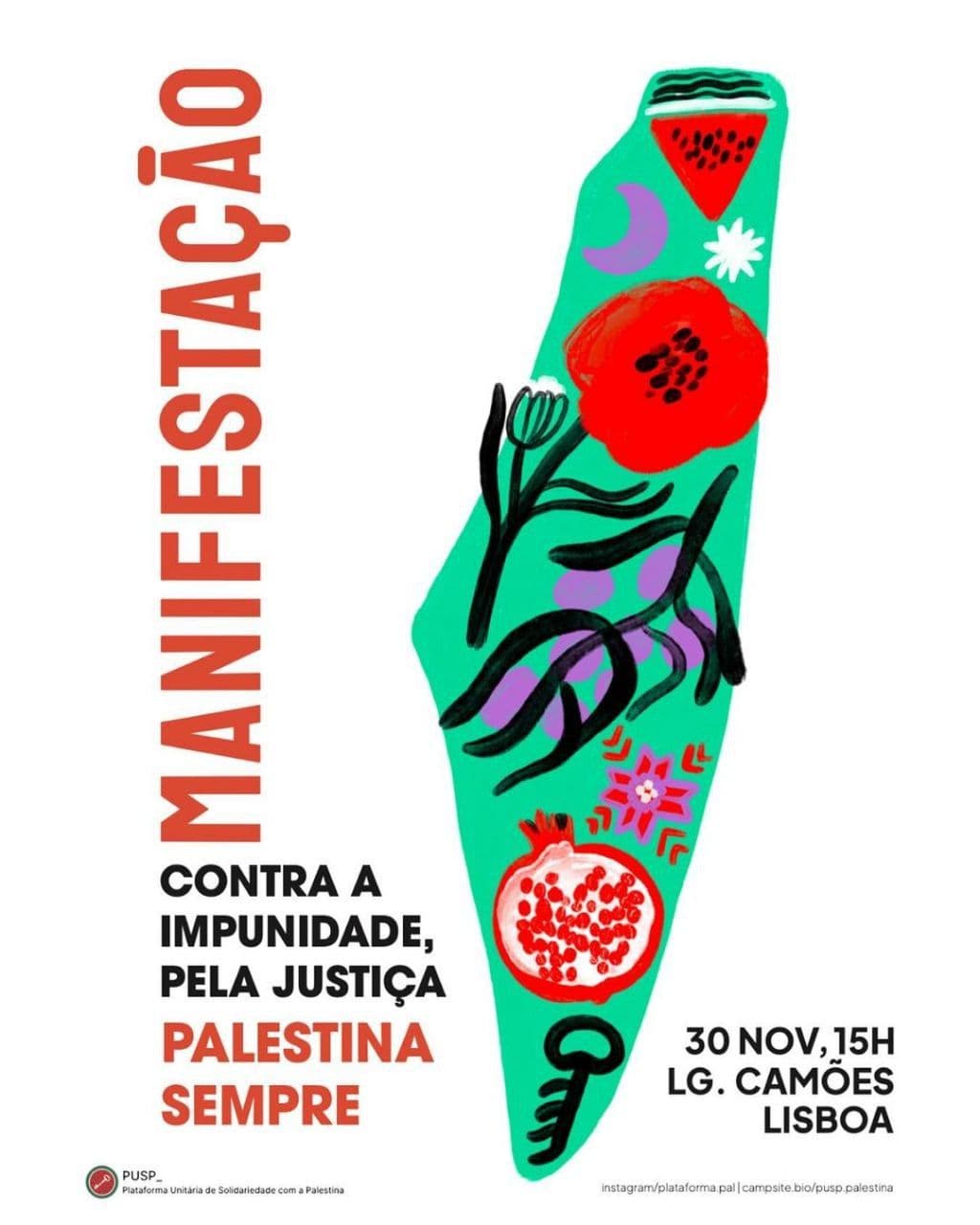 MANIFESTAÇÃO CONTRA A IMPUNIDADE, PELA JUSTIÇA PALESTINA SEMPRE