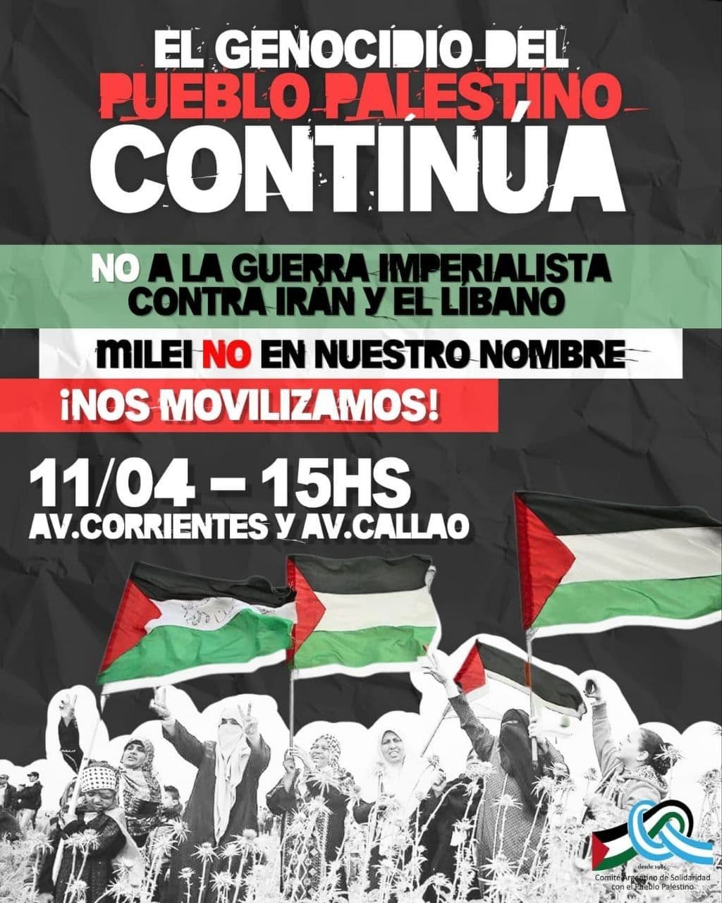¡EL GENOCIDIO DEL PUEBLO PALESTINO CONTINÚA!