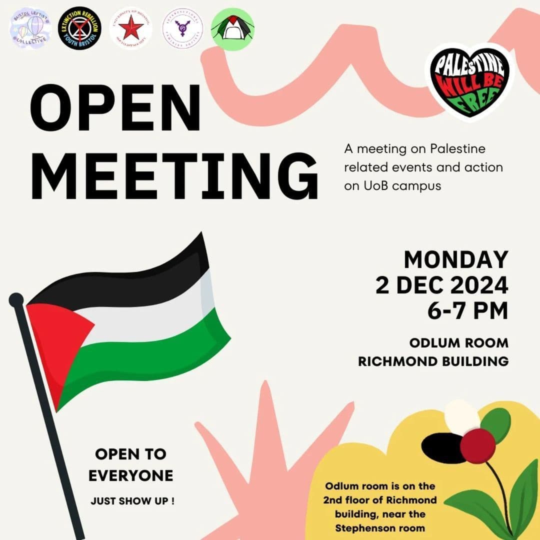 A meeting on Palestine related events and action on UoB campus