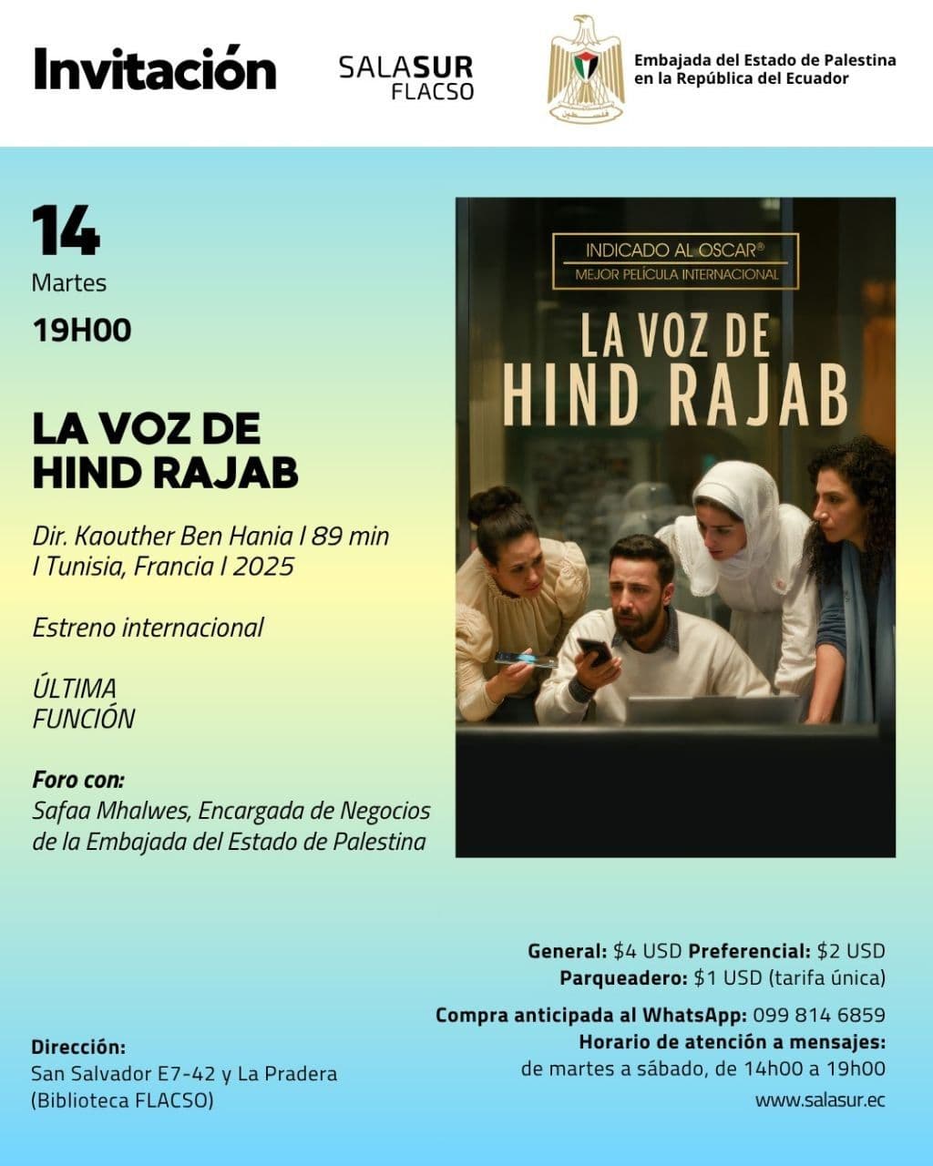 ÚLTIMA FUNCIÓN | LA VOZ DE HIND RAJAB