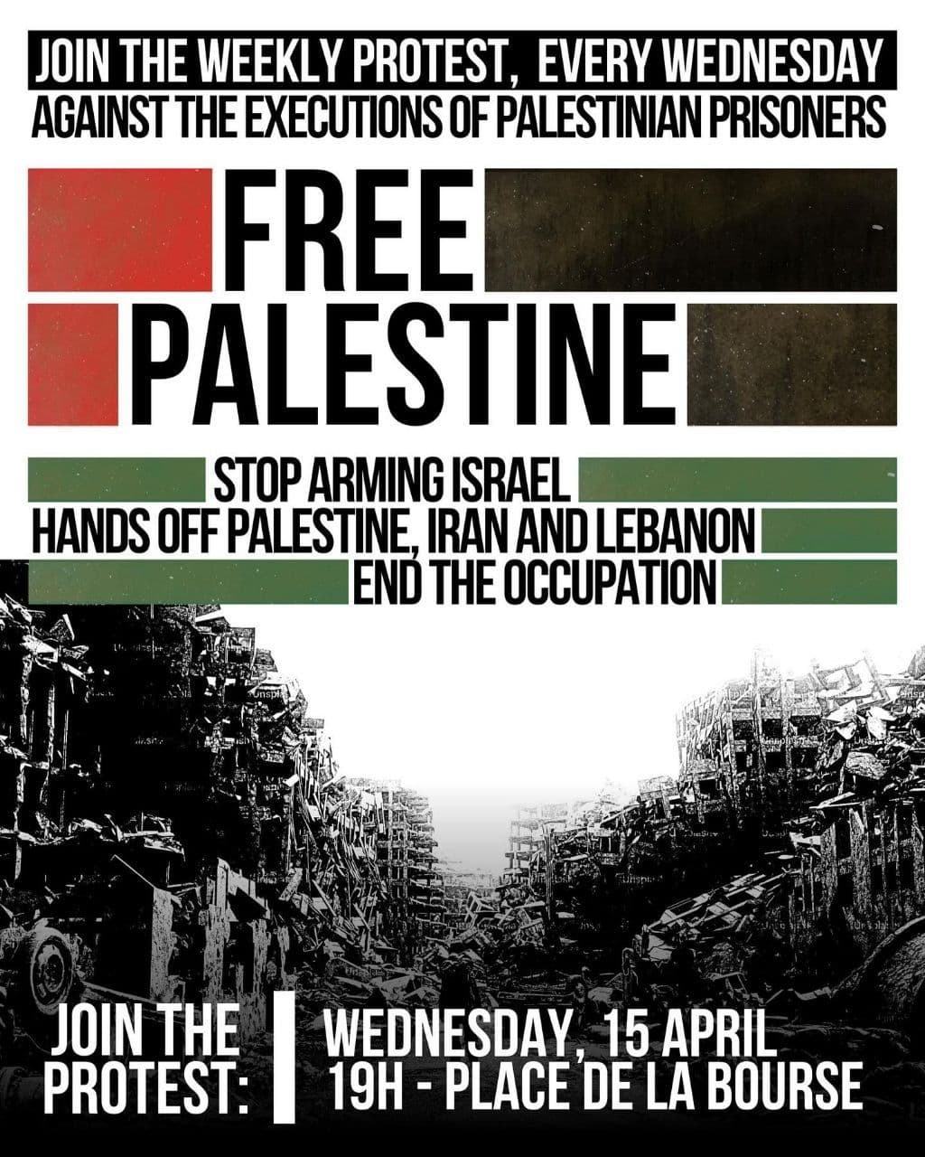 JOIN THE WEEKLY PROTEST, EVERY WEDNESDAY AGAINST THE EXECUTIONS OF PALESTINIAN PRISONERS