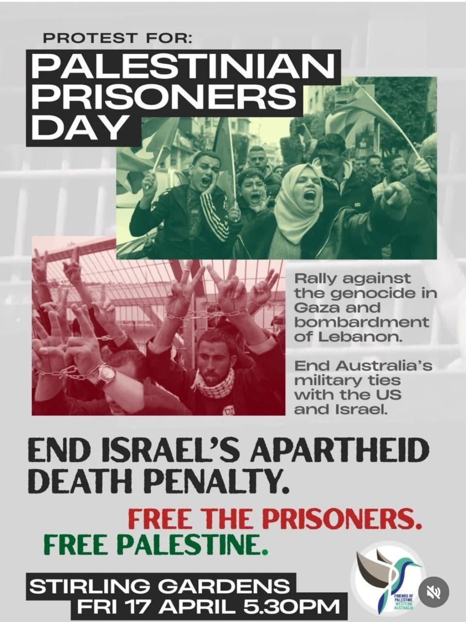 PROTEST FOR: PALESTINIAN PRISONERS DAY