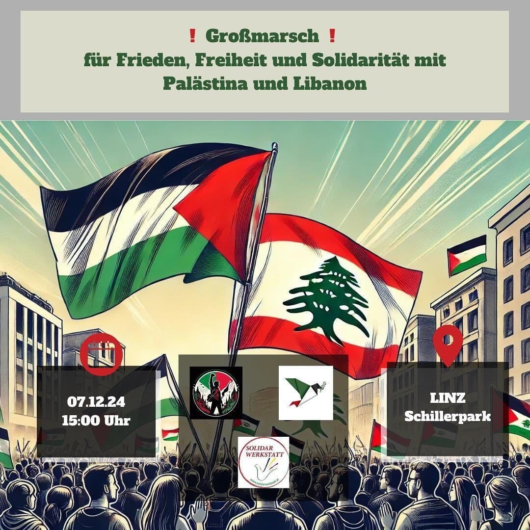 für Frieden, Freiheit und Solidarität mit Palästina und Libanon