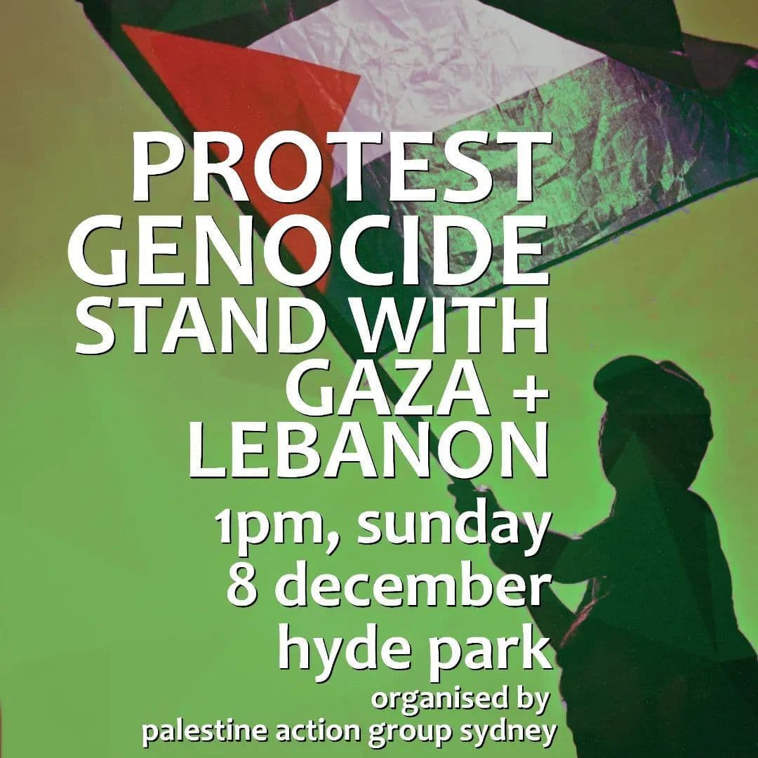 PROTEST GENOCIDE STAND WITH GAZA + LEBANON
