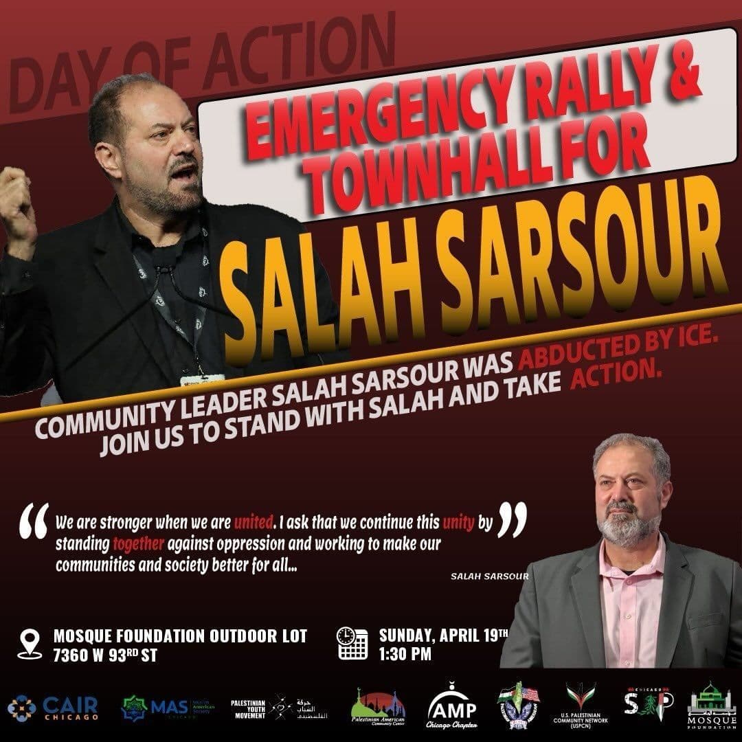 EMERGENCY RALLY & TOWINHALLFOR SALAH SARSOUR