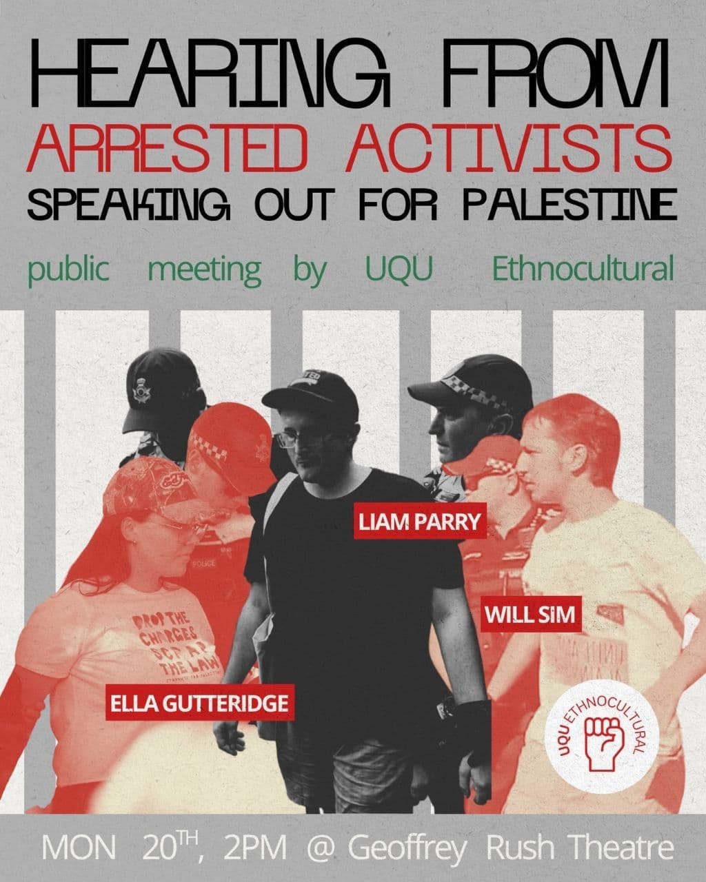 HEARING FROM ARRESTED ACTIVISTS SPEAKING OUT FOR PALESTINE