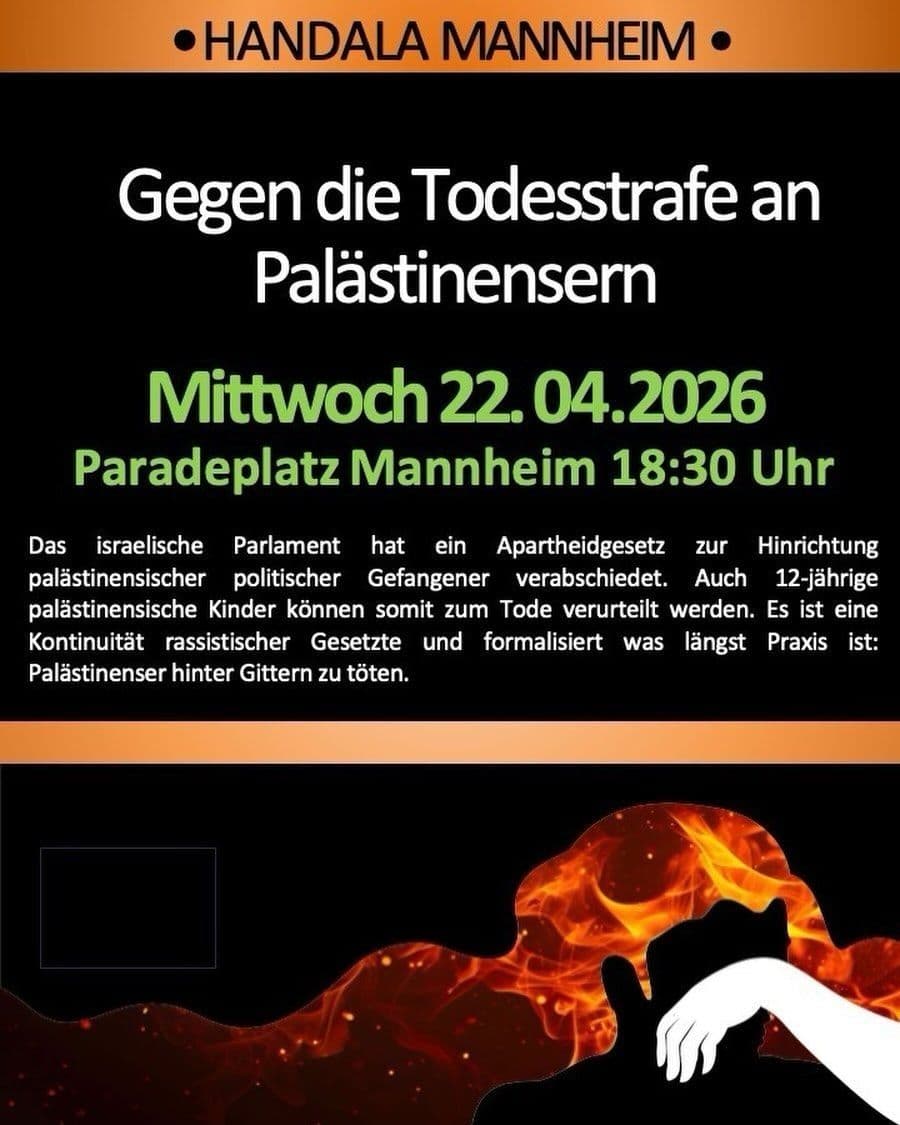 Gegen die Todesstrafe an Palästinensern