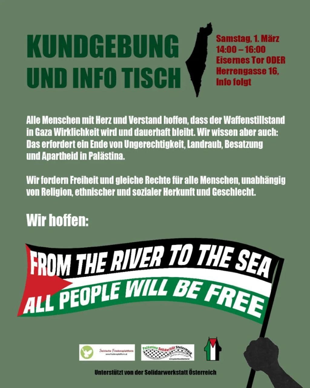KUNDGEBUNG UND INFO TISCH