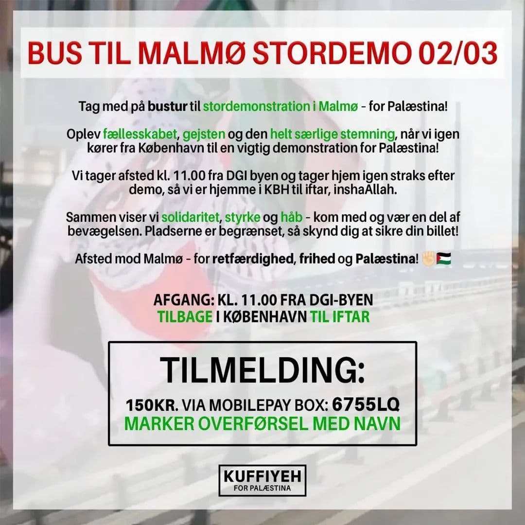 BUS TIL MALMO STORDEMO