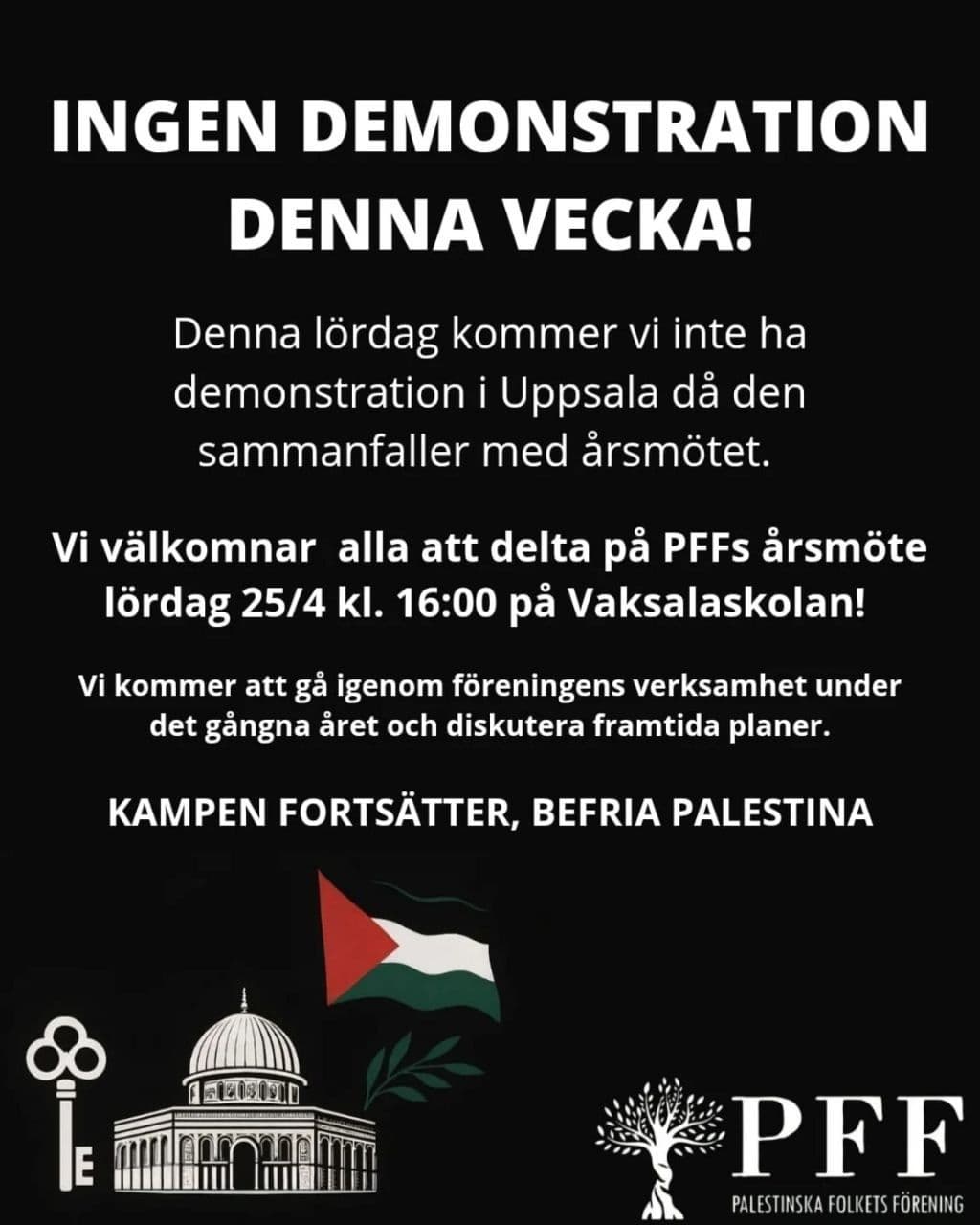 INGEN DEMONSTRATION DENNA VECKA!